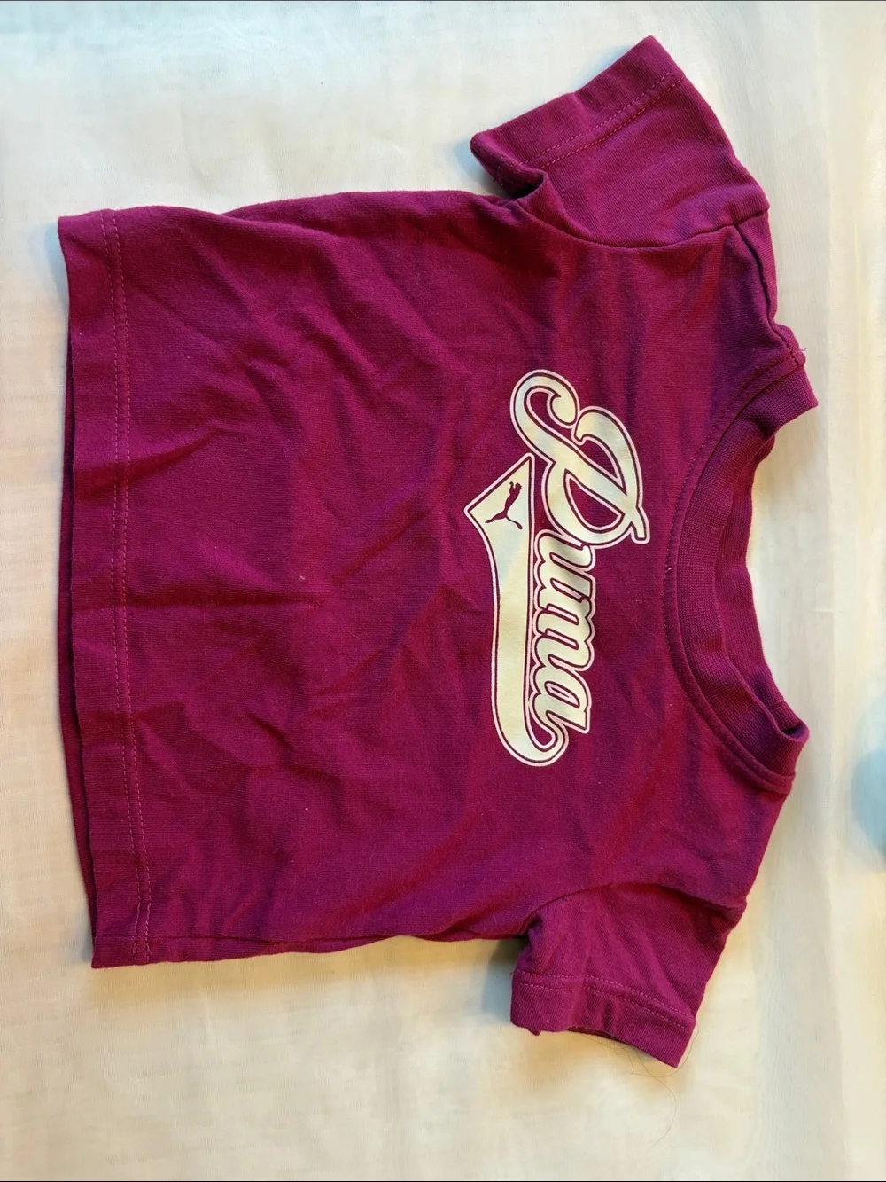 Puma Cream Sherpa Hoodie, Pants & Magenta Logo Tee - Picture 4 of 5